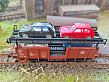 Fleischmann N 8225 K Vagón de transporte de coches de dos pisos DB con 4 coches en EMBALAJE ORIGINAL/SPR-4 segunda mano  Embacar hacia Mexico