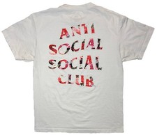 Camiseta masculina logotipo floral rosa clube social anti-social L dupla face branca, usado comprar usado Camiseta masculina logotipo floral rosa clube social anti-social L dupla face branca, usado comprar usado  Enviando para Brazil
