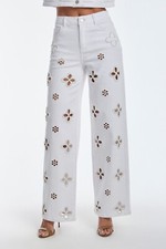 Jeans Kaia Pearl cintura alta branco clássico THE NOLI SHOP comprar usado  Enviando para Brazil