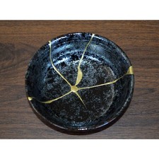Plato de porcelana japonés dorado Kintsugi moderno de Japón segunda mano  Embacar hacia Mexico