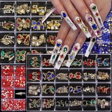 1 caixa conjunto de decoração de nail art strass amuletos de unhas de cristal liga faça você mesmo diamante comprar usado  Enviando para Brazil