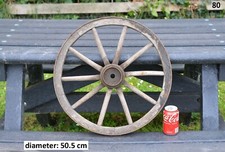 Roda de carroça de madeira antiga vintage / 50,5 cm - ENTREGA GRATUITA comprar usado  Enviando para Brazil