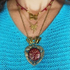 Collana farfalla vetro usato  Forgaria nel Friuli