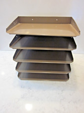 Organizador de papel de mesa de aço marrom limpo iluminado 5 prateleiras modelo 5h -feito nos eua comprar usado  Enviando para Brazil