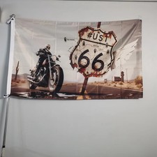 Bandeira impressa Route 66 caveira bicicleta para decoração externa para decoração 90x150cm comprar usado  Enviando para Brazil