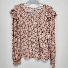 Blusa camponesa floral loft tamanho XXL babado manga comprida texturizada Cottagecore comprar usado  Enviando para Brazil