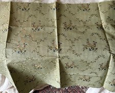 Tecido brocado de seda floral antigo final do século XIX francês Le Manach ~verde oliva Sábio comprar usado  Enviando para Brazil