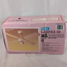 Ventilador de teto SMC Laguna rosa 36" vintage NOVO na caixa Dusty Rose CKB36MDR 1989 4 comprar usado  Enviando para Brazil