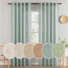 Cortinas de linho verde mar MIULEE comprimento 84 polegadas para quarto sala de estar, Thi macio, usado comprar usado  Enviando para Brazil