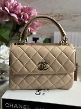 Bolsa Chanel Trendy CC Flap bege pele de cordeiro tamanho pequena série 31 com alça comprar usado  Enviando para Brazil