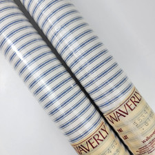 Usado, 2 rolos duplos vintage Waverly azul denim listras brancas 20,5 x 11 jardas cada comprar usado  Enviando para Brazil