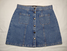 Mini-saia jeans feminina BDG S frente encaixe bolsos curtos azul comprar usado  Enviando para Brazil