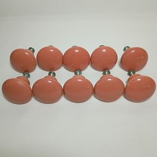 10 botões de gaveta vintage de cerâmica rosa blush botões redondos com parafusos, usado comprar usado  Enviando para Brazil