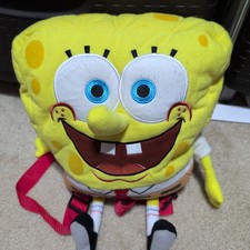 Mochila pequena de pelúcia Bob esponja calça quadrada Nickelodeon alças vermelhas 2002 comprar usado  Enviando para Brazil