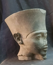 Estátua rara antiga de basalto cabeça real do faraó Amenhotep III rei egípcio BC, usado comprar usado  Enviando para Brazil