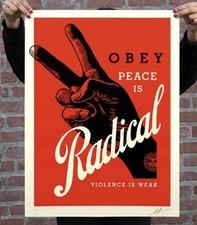 Usado, Serigrafia numerada assinada Shepard Fairey Obey PEACE IS RADICAL XX/375 RARA comprar usado  Enviando para Brazil