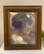 Moldura para foto vintage MDF tom de madeira largura larga detalhe torcido 8” X 10”, usado comprar usado  Enviando para Brazil