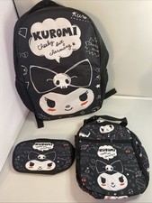 NOVO Conjunto de 3 Mochila Escolar Kuromi Mochila Lancheira Estojo Lápis Escola Infantil comprar usado  Enviando para Brazil