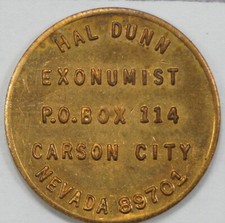 1976 Hal Dunn Exonumista Carson City Nevada Numismatista Publicitário Token comprar usado  Enviando para Brazil