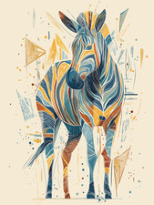 Colorful abstract zebra for sale  House Springs