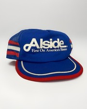 Chapéu caminhoneiro vintage anos 80 ALSIDE SIDING 3 listras malha SNAP BACK construção puff comprar usado  Enviando para Brazil