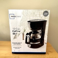 Cafeteira Mainstays Black 12 xícaras gotejamento nova-caixa aberta. Caixa danificada comprar usado  Enviando para Brazil