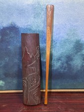 Ventilador e apoio de braço chineses antigos/antigos de bambu, usado comprar usado  Enviando para Brazil