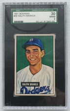 1951 Bowman Ralph Branca Vintage Cartão Base #56 SGC 2 BOM 2 Dodgers comprar usado  Enviando para Brazil