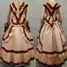 Vestido de baile Guerra Civil moda vitoriana vestido princesa década de 1890 viagem vitoriana comprar usado  Enviando para Brazil