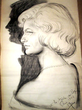 Charcoal portrait woman d'occasion  Expédié en Belgium