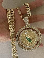 Collar con colgante giratorio de Centenario De San Judas, estilo hip hop, usado comprar usado  Enviando para Brazil
