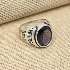 Anel masculino de pedra preciosa ametista prata esterlina 925 promessa boho anel todos os tamanhos D53 comprar usado  Enviando para Brazil