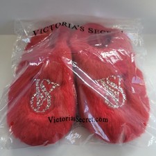 Chinelos com logotipo de strass de pele vermelha Victoria Secret - Tamanho pequeno (novo com etiquetas) comprar usado  Enviando para Brazil