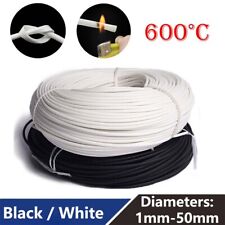 White/Black Silicon Fiber Glass Sleeving Cable Wire Heat Resistant Tube 1mm-50mm na sprzedaż  Wysyłka do Poland