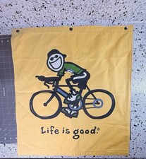 Bicicleta Life Is Good dupla face, 3 ilhós bandeira 100% algodão 22” comprimento 20” largura comprar usado  Enviando para Brazil