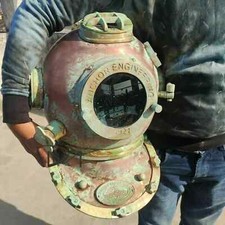 Capacete de mergulho antigo de ferro estilo âncora sólida presente náutico em alto mar comprar usado  Enviando para Brazil