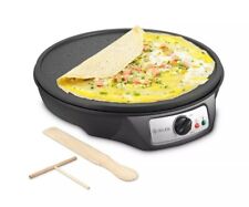 Máquina elétrica de crepe, chapa elétrica antiaderente para panquecas iSiLER, 12 inc... comprar usado  Enviando para Brazil