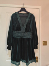 Green velvet dress for sale  GATESHEAD