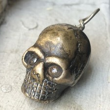 Chaveiro de cobre Memento mori pingente crânio motociclista mexicano México Segunda Guerra Mundial comprar usado  Enviando para Brazil
