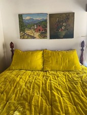Usado, Conjunto de edredom completo/rainha OPAL HOUSE veludo tufado amarelo mostarda e 2 fronhas de travesseiro comprar usado  Enviando para Brazil