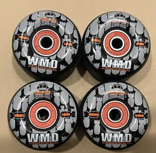 Usado, Cheta WMD 54mm 99A Duro rodas de skate pretas conjunto de 4 com 3 rolamentos ABEC novas comprar usado  Enviando para Brazil