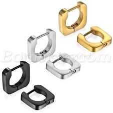 Usado, 2 peças brincos masculinos femininos de aço inoxidável com argola quadrada Huggie comprar usado  Enviando para Brazil