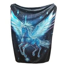 Usado, Cobertor de pelúcia macio unicórnio voador 50"x40" | 100% poliéster aconchegante para cama comprar usado  Enviando para Brazil
