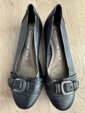 Black leather flat for sale  BIRMINGHAM