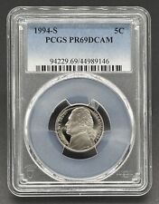 Impressionante moeda americana 1994-S 5C classificação Jefferson 5 centavos à prova PCGS PR69DCAM comprar usado  Enviando para Brazil