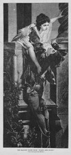 Romeu e Juliet The Balcony Scene - Estampa antiga 1876 comprar usado  Enviando para Brazil