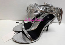 ZARA WOMAN NOVO COM ETIQUETAS SS25 SANDÁLIAS ARCO EFEITO METÁLICO PRATA 3324/510/808 comprar usado  Enviando para Brazil