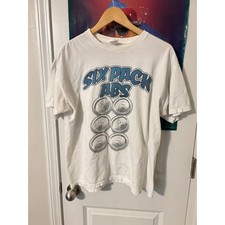 Usado, Camiseta gráfica vintage tamanho na pacote com seis abs engraçada cerveja humor novidade camiseta comprar usado  Enviando para Brazil