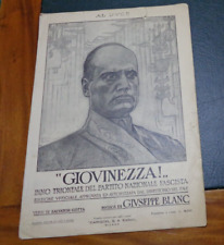Spartito mussolini giovinezza usato  Roma