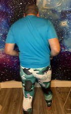 REDUZIDO! Leggings masculinas L GYLTY azul-petróleo CyberCamo mega scrunch-butt elastano comprar usado  Enviando para Brazil